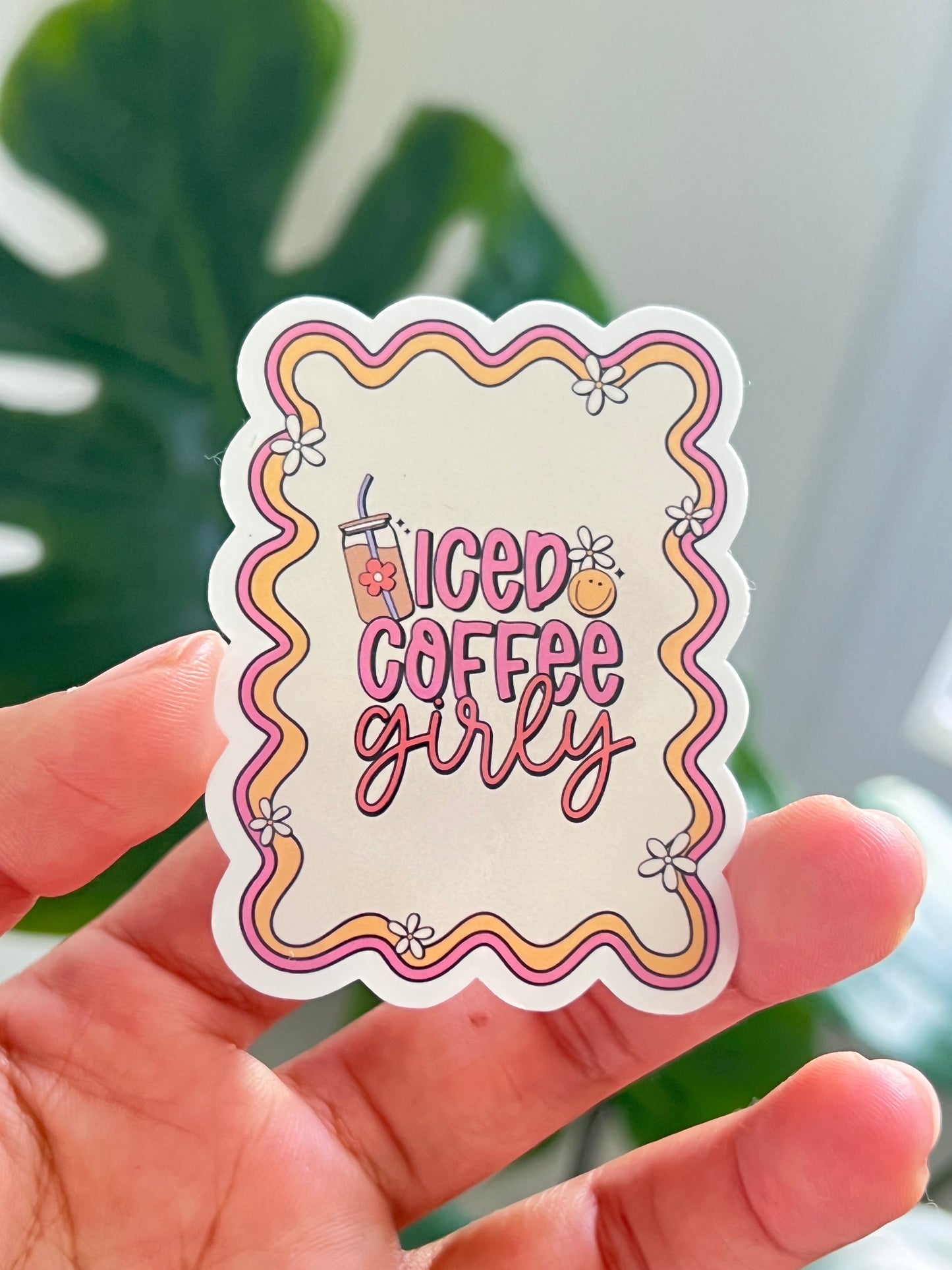 ICED COFFEE GIRLY STICKER