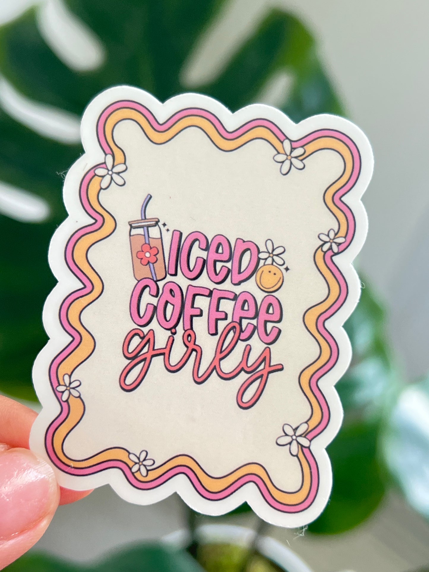 ICED COFFEE GIRLY STICKER