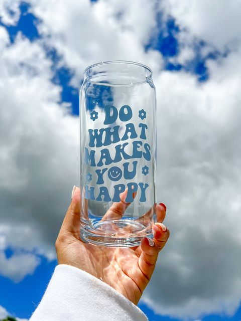 Happy Vibes 20oz Glass Cup